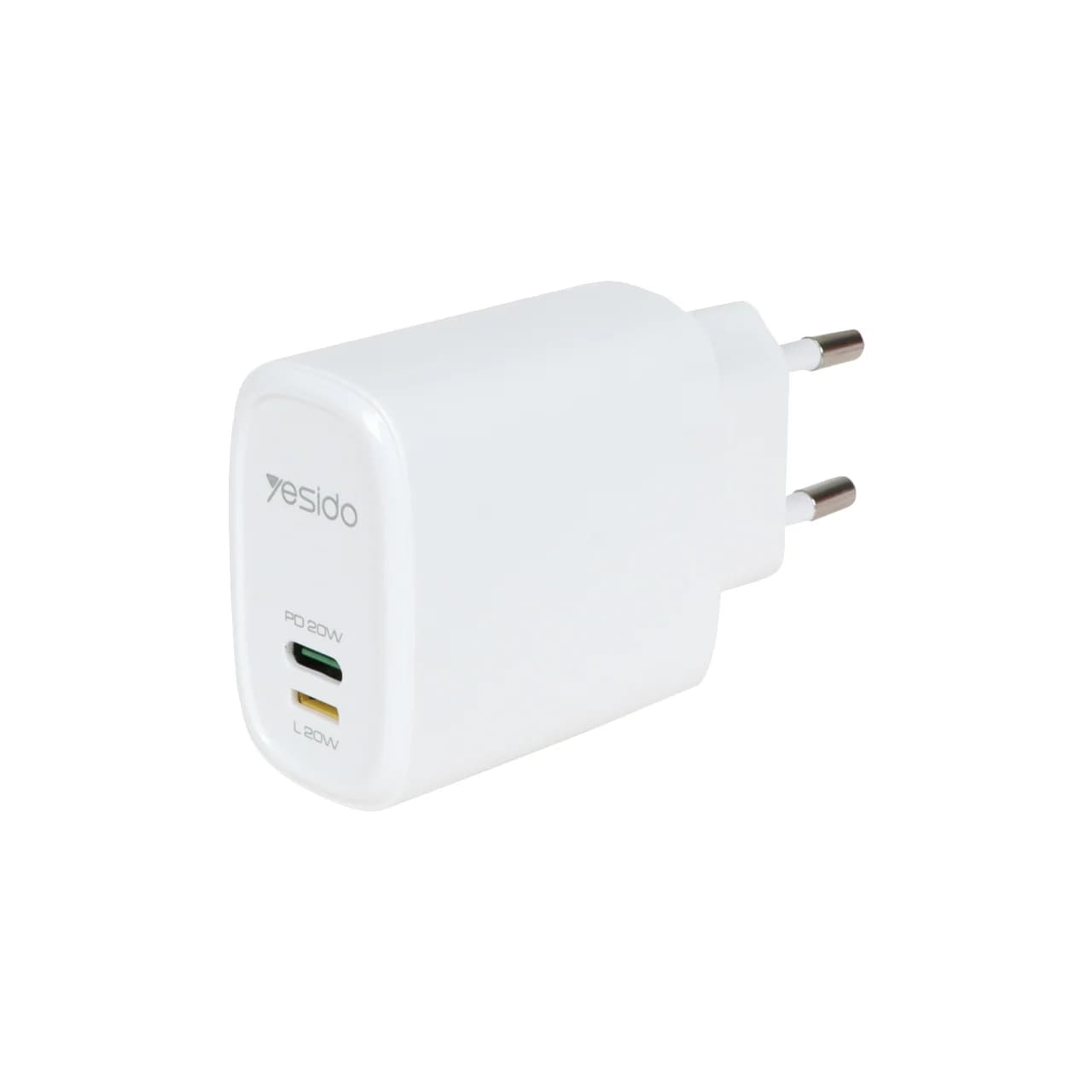 شارژر دیواری فست و PD دو پورت Yesido مدل YC44 20W به همراه کابل شارژ Type-C To Lightning — تصویر ۲