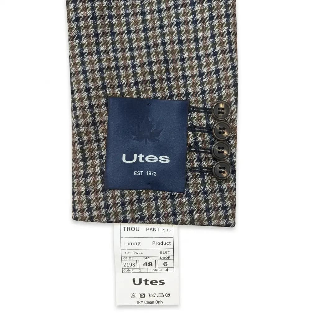 کت تک دو دکمه یقه ناچ طرح پیردوپل سه رنگی مردانه برند Utes — تصویر ۴
