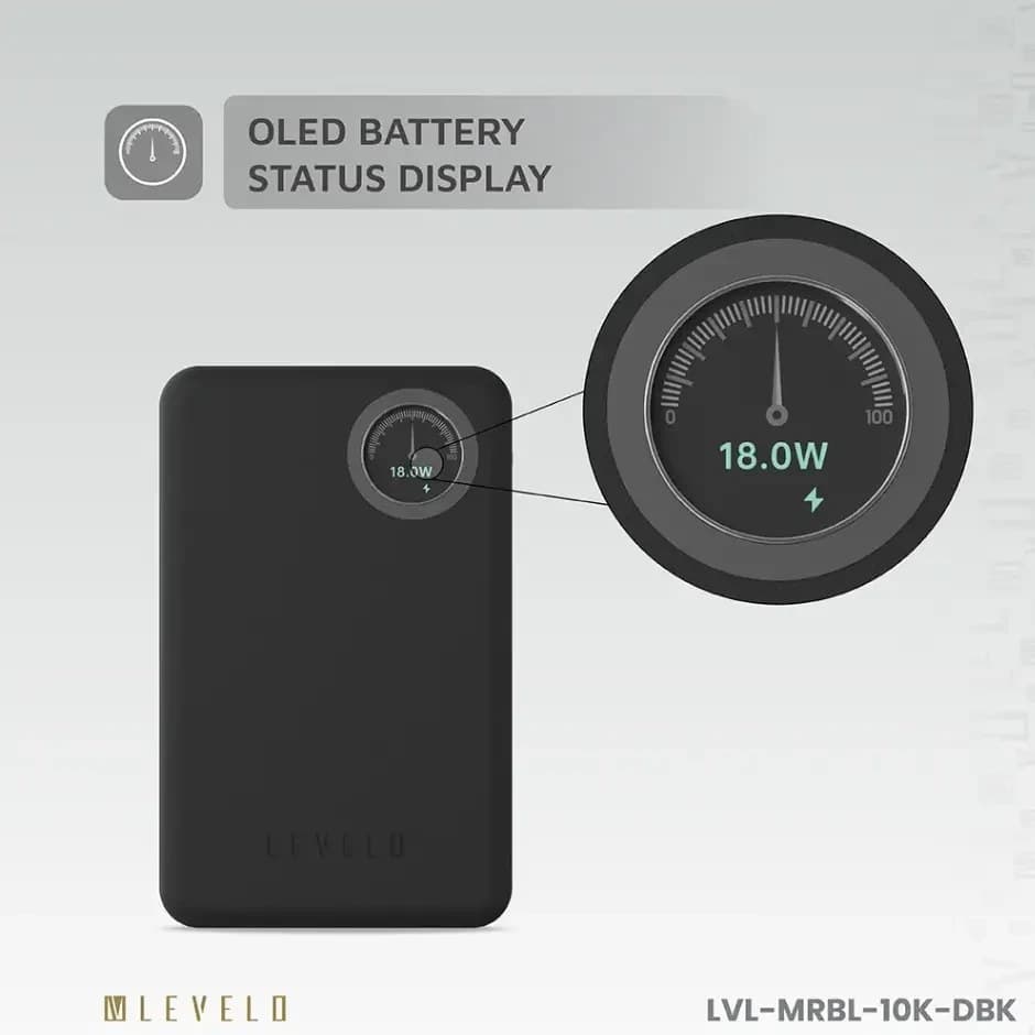پاوربانک مگسیف لولو LEVELO MARBELLA با روکش چرم و ظرفیت 10000 میلی آمپر ساعت — تصویر ۵