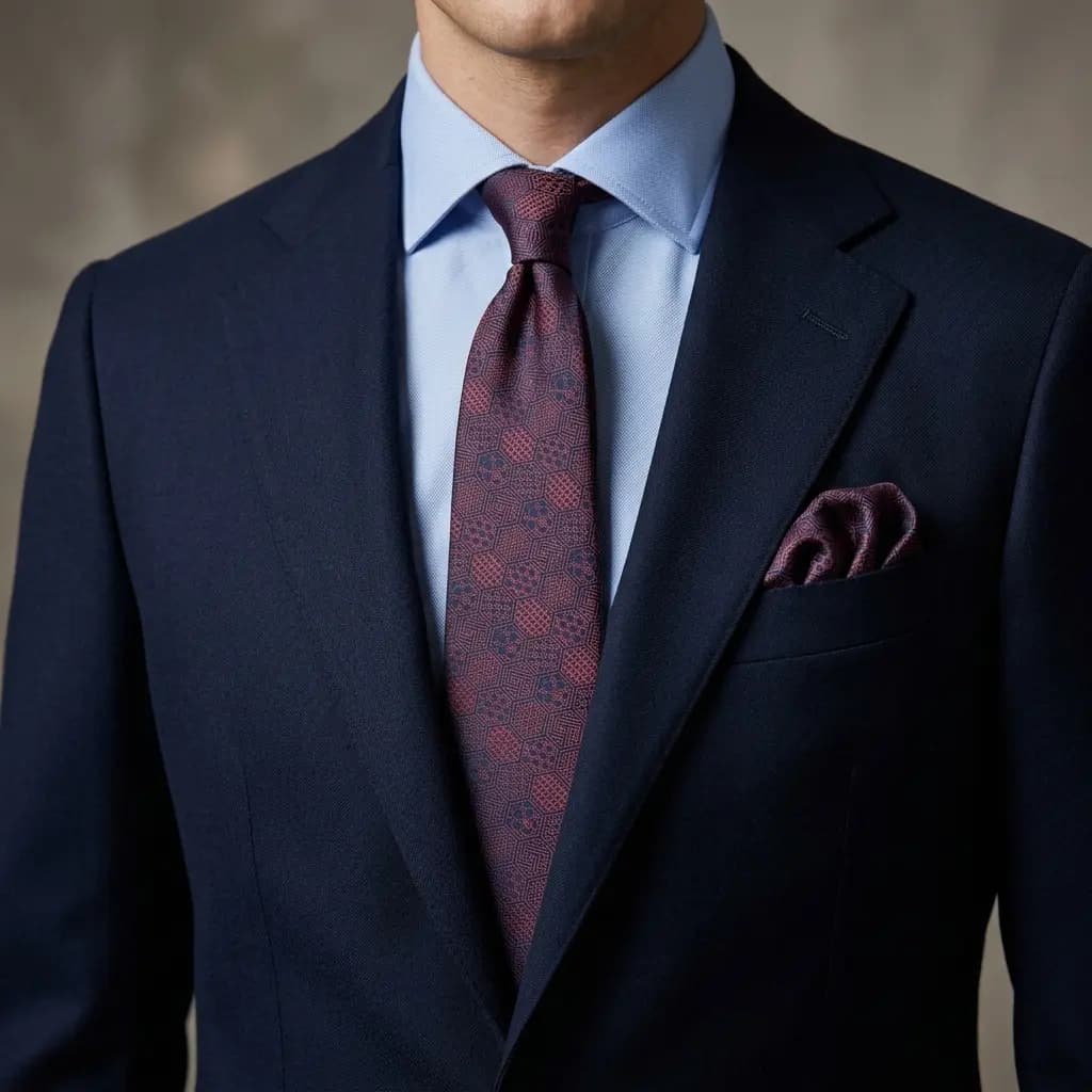 کراوات و پوشت دستدوز طرح هانی کامب برند Massimo Dutti — تصویر ۲