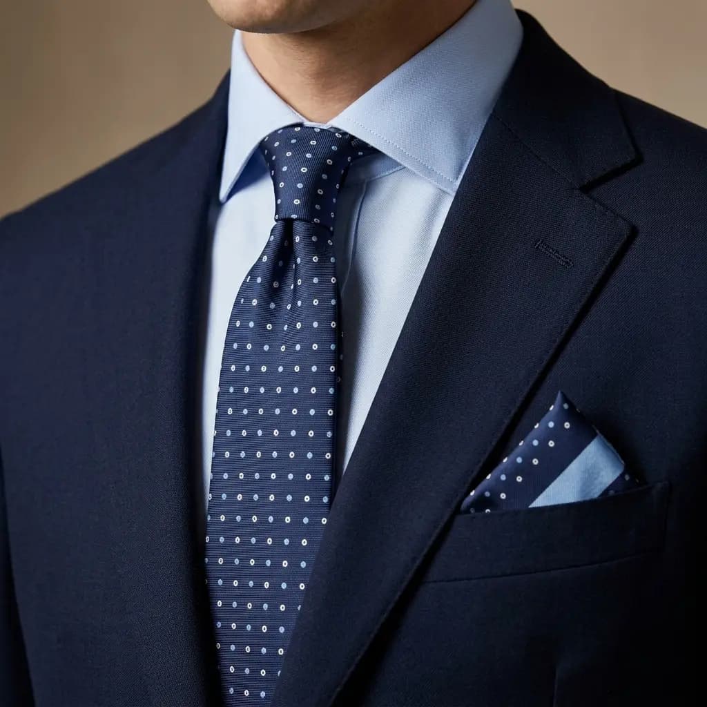 کراوات و پوشت دستدوز طرح خال خال برند Massimo Dutti — تصویر ۲
