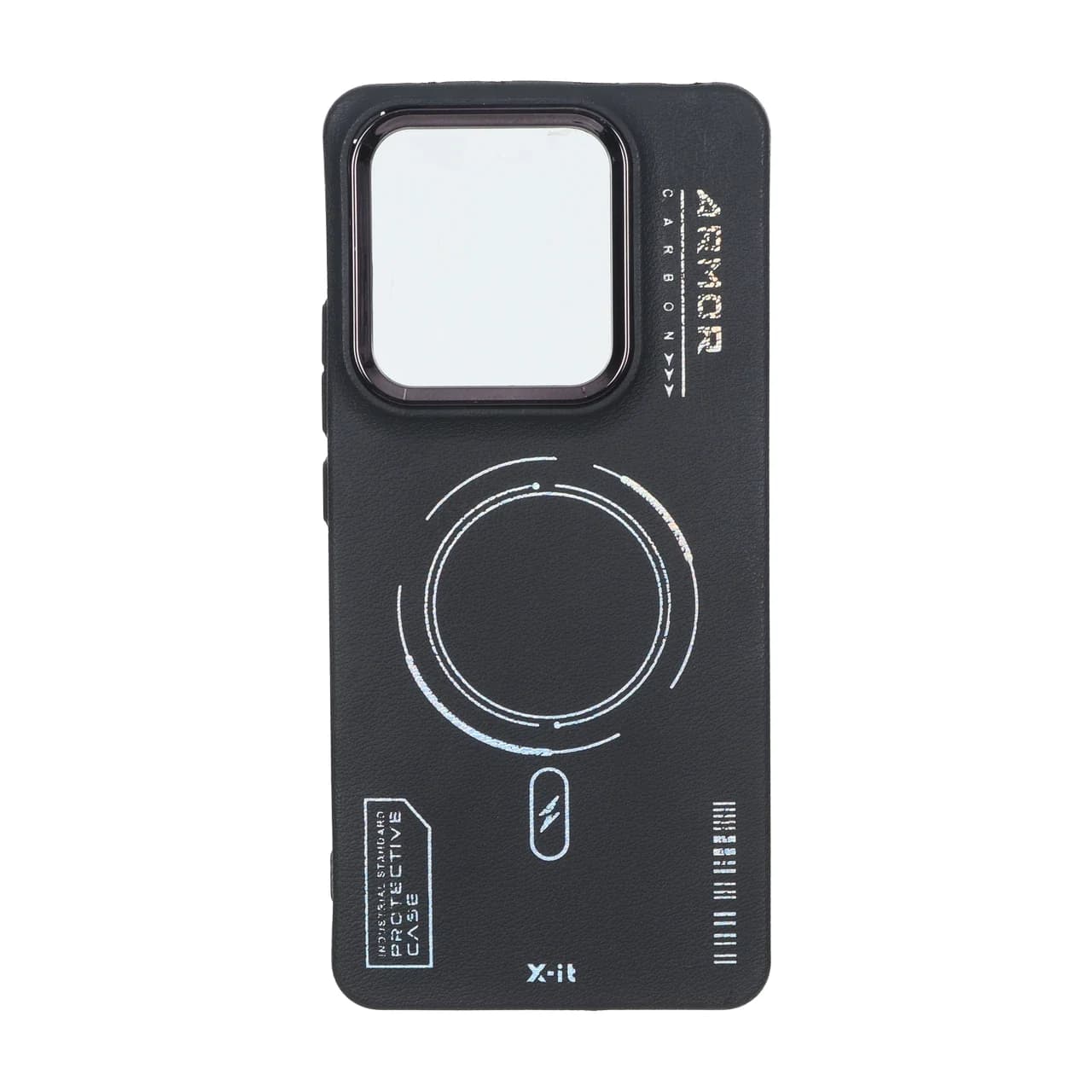 قاب Armor لنز متال Texture طرح مگ سیف Xiaomi Poco M7 Pro 5G