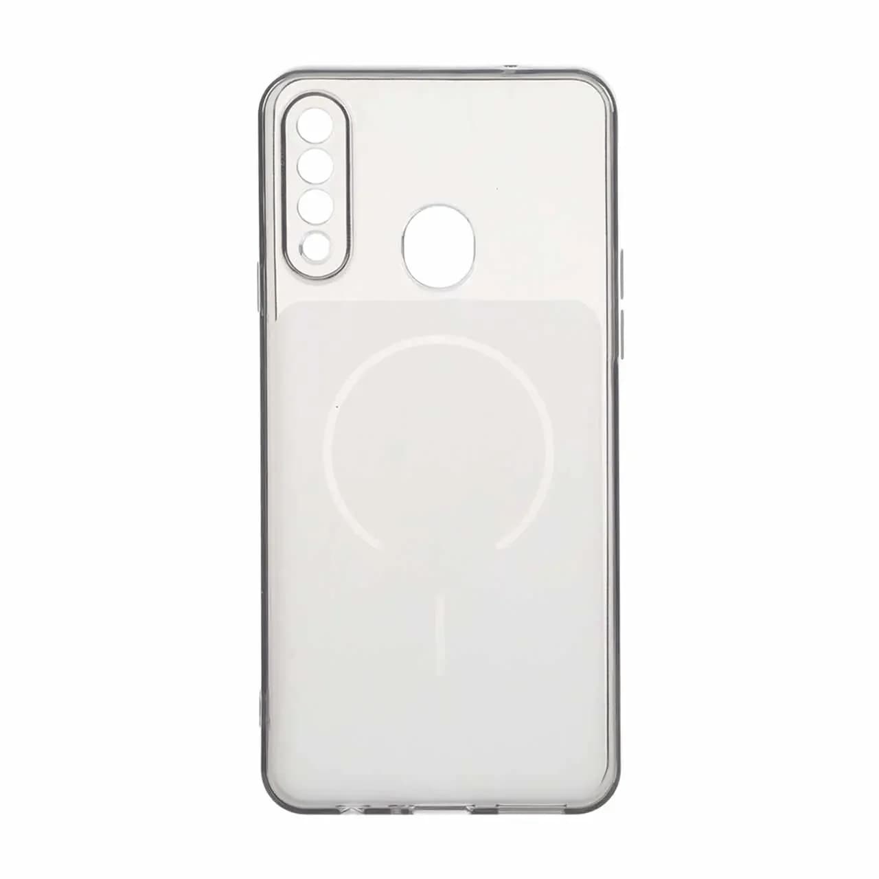 قاب ژله ای شفاف مستطیلی طرح مگ سیف محافظ لنزدار Samsung Galaxy A20s – مشکی