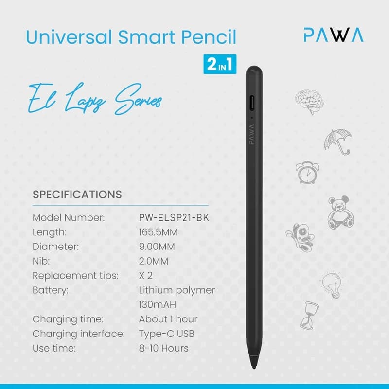 قلم لمسی پاوا مدل UNIVERSAL El Lapiz مدل PW-ELSP21 — تصویر ۳
