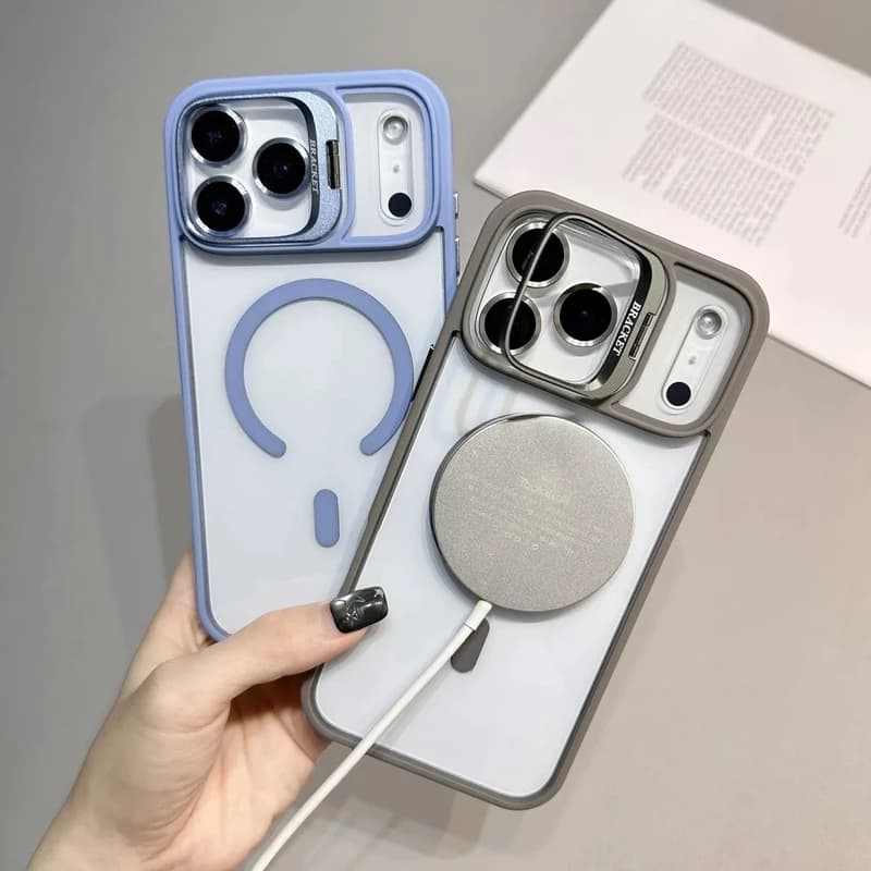 کاور مگسیف هولدری با محافظ لنز مناسب گوشی آیفون 17 پرو مکس METAL STAND — تصویر ۷
