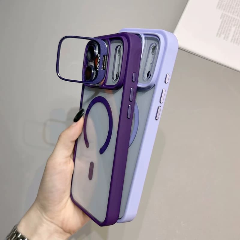 کاور مگسیف هولدری با محافظ لنز مناسب گوشی آیفون 17 پرو مکس METAL STAND — تصویر ۸