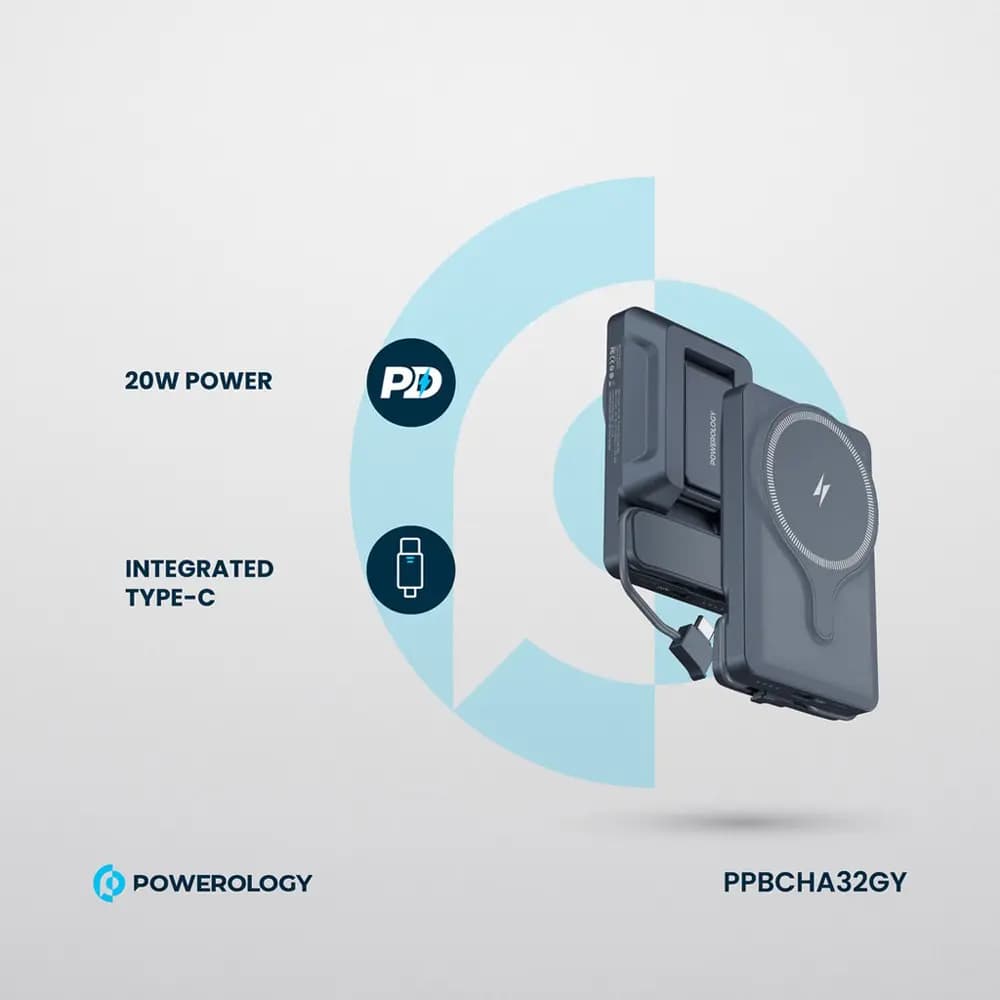 پاوربانک مگسیف پاورولوژی POWEROLOGY AIR-VENT PPBCHA32 با ظرفیت 5000 میلی آمپر — تصویر ۷