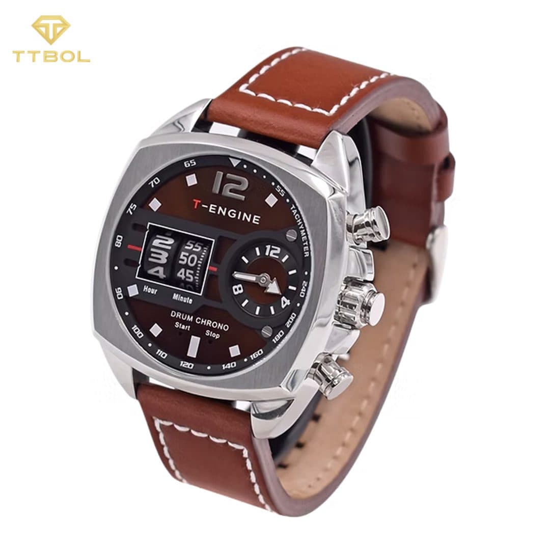 ساعت مچی مردانه تی انجین T-ENGINE Dawward – Leather Strap — تصویر ۲