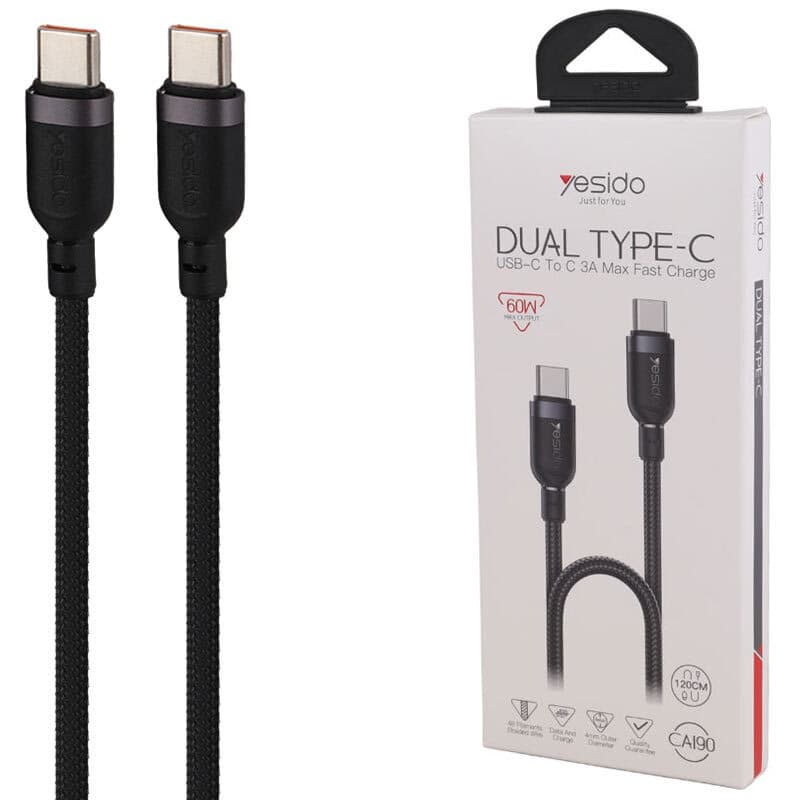کابل TYPE-C به TYPE-C یسیدو 60 وات YESIDO CA190 — تصویر ۶
