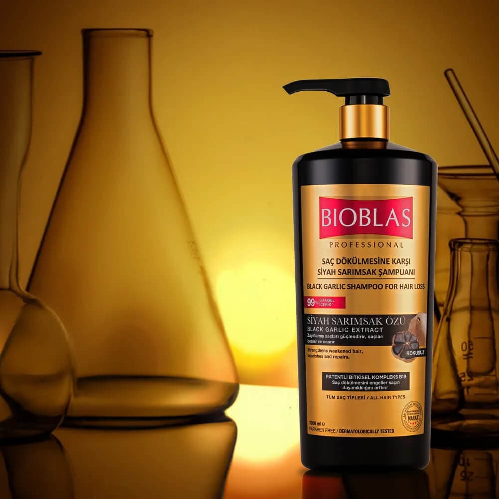 شامپو ضد ریزش مو بیوبلاس مدل Black Garlic Extract حجم 1000 میل — تصویر ۵