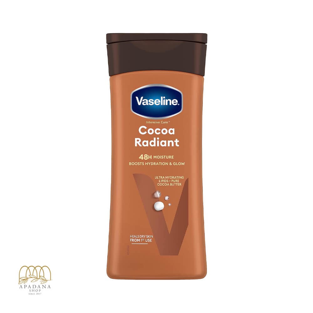 لوسیون بدن وازلین حاوی کره کاکائو مدل Cocoa Radiant حجم 200 میل