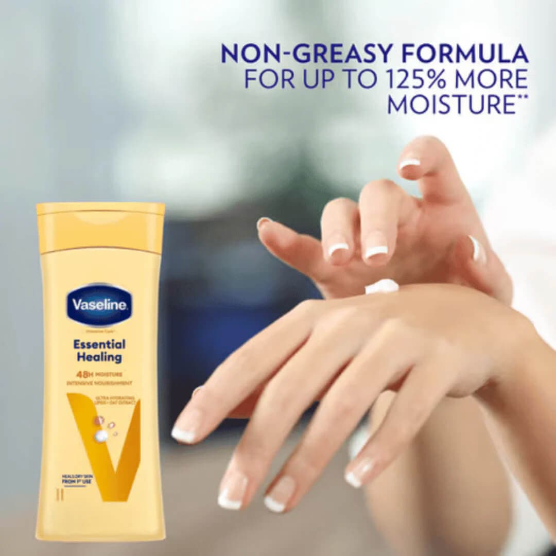 لوسیون بدن وازلین مدل essential healing حجم 200 میل — تصویر ۳