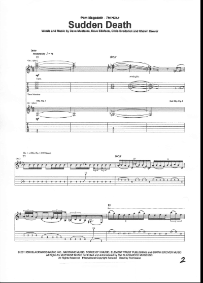 Megadeth – Th1rt3en (Thirteen) Guitar Tab Songbook — تصویر ۲