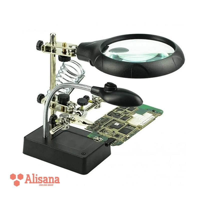 پایه هویه و گیره ذربین دار و چراغ دار مدل TE-800 — تصویر ۵