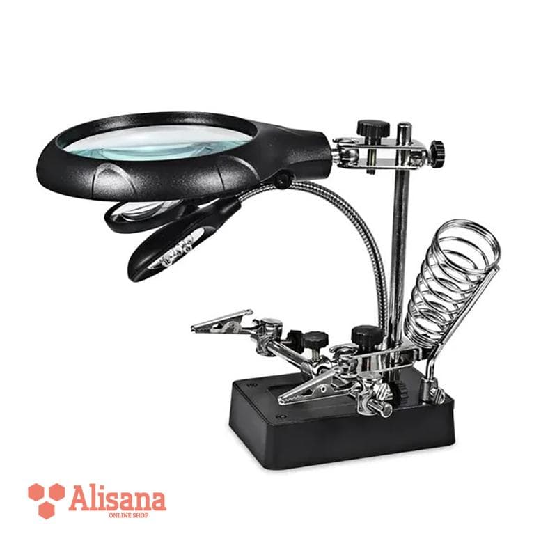 پایه هویه و گیره ذربین دار و چراغ دار مدل TE-800