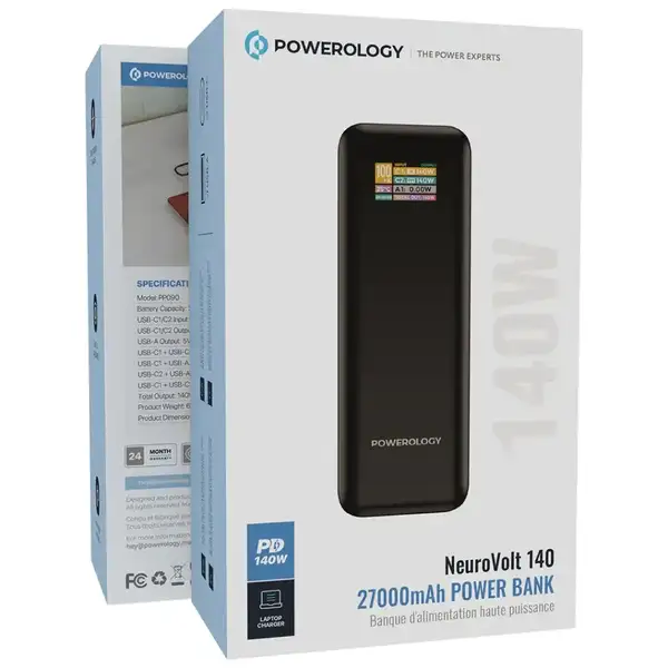 پاوربانک 27000 هزار پاورولوژی مدل Powerology NeuroVolt 140W — تصویر ۴