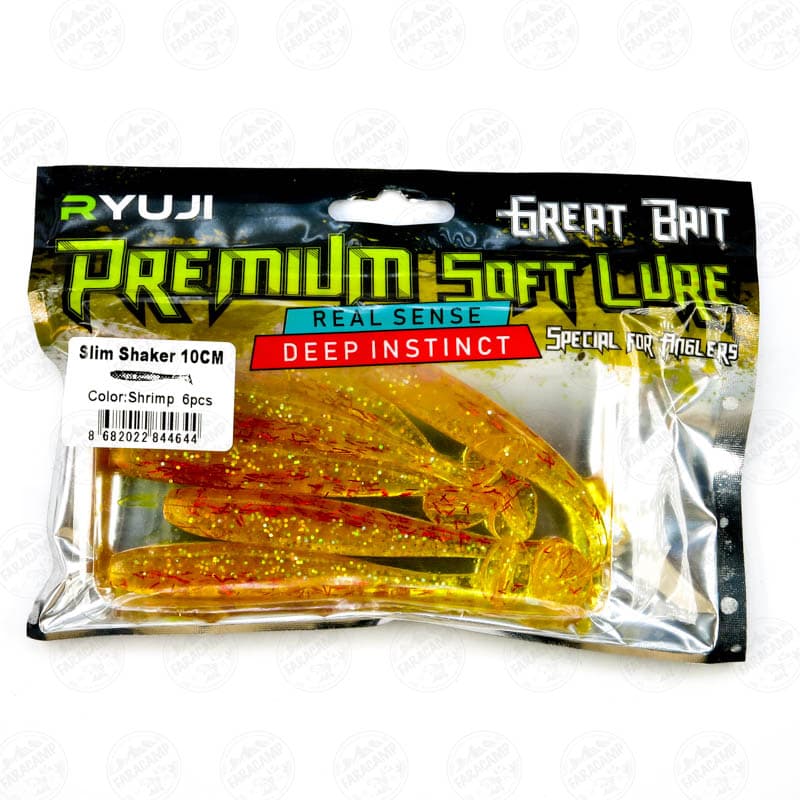 طعمه لور ماهی ژله ای ریوجی ۱۰ سانتی بسته ۶ عددی RYUJI SLIM SHAKER SHRIMP