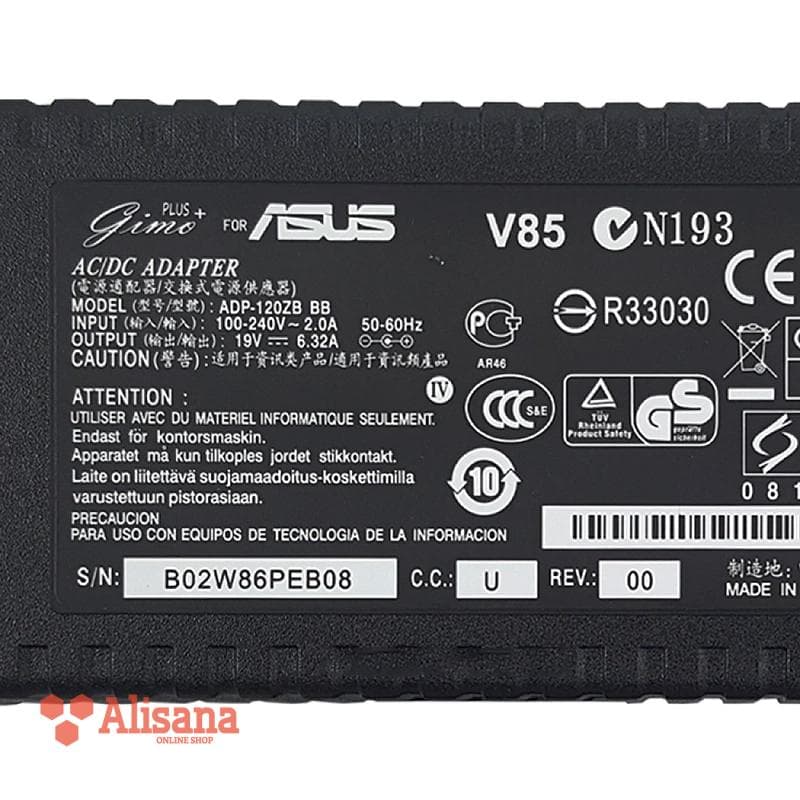 آداپتور لپ تاپ ایسوس 19V 6.3A Gimo Plus — تصویر ۵
