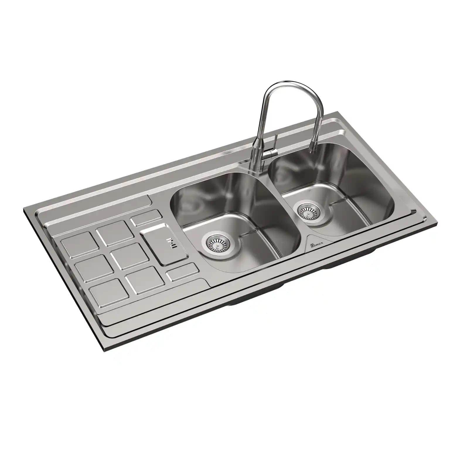 سینک ظرفشویی روکار بیمکث BS 919 ابعاد 60 * 120 — تصویر ۲