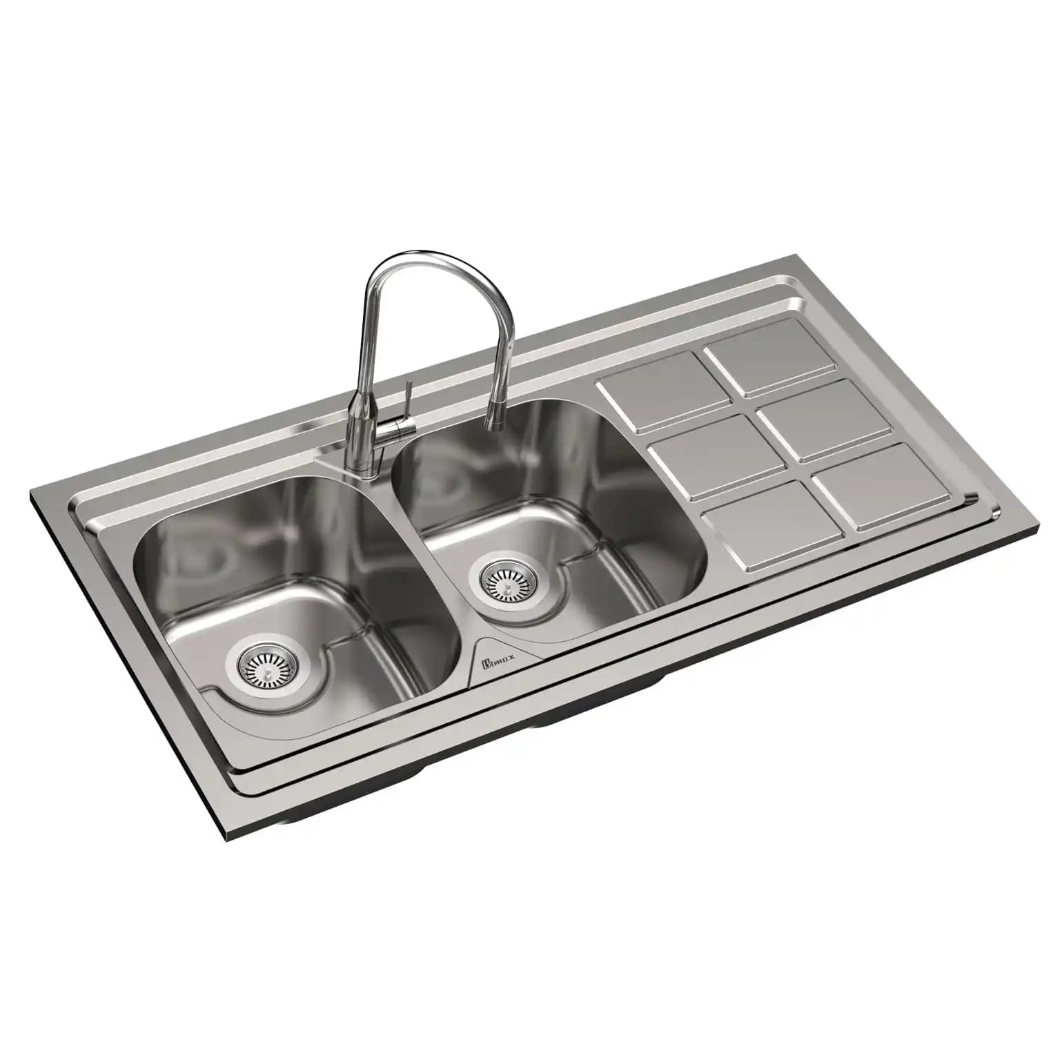 سینک ظرفشویی روکار بیمکث BS 914 ابعاد 60 * 120 — تصویر ۲