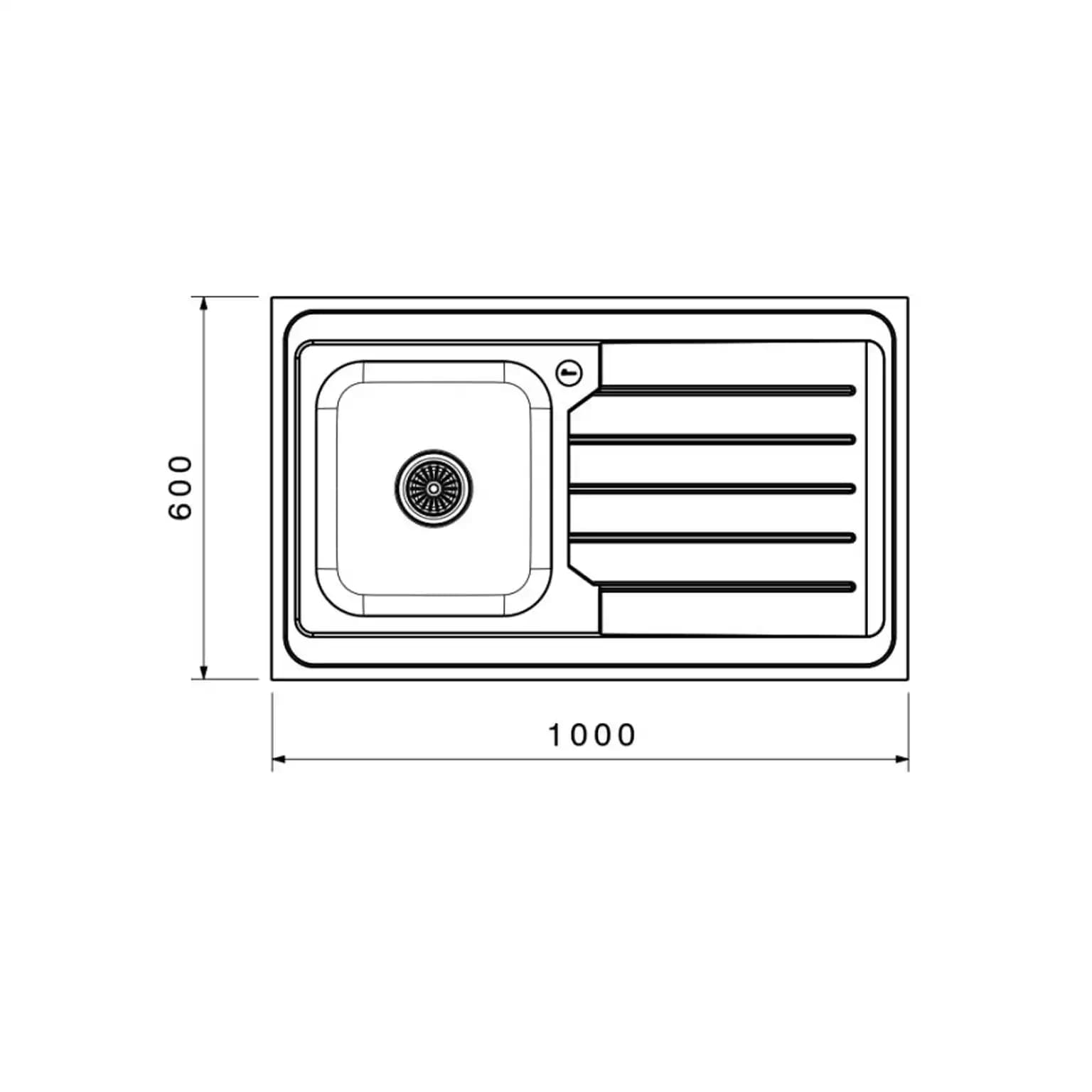 سینک ظرفشویی روکار بیمکث BS 937 ابعاد 60 * 100 — تصویر ۳