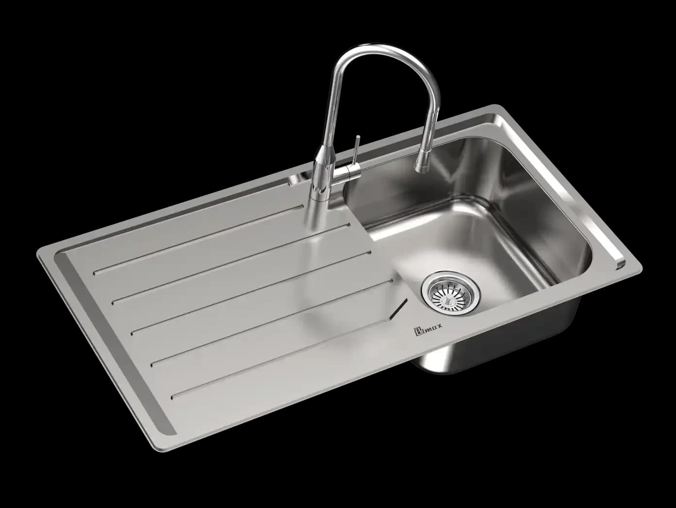 سینک ظرفشویی توکار بیمکث BS 936 ابعاد 50 * 100 — تصویر ۵