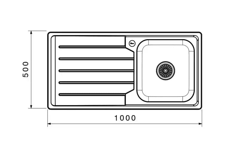 سینک ظرفشویی توکار بیمکث BS 936 ابعاد 50 * 100 — تصویر ۳