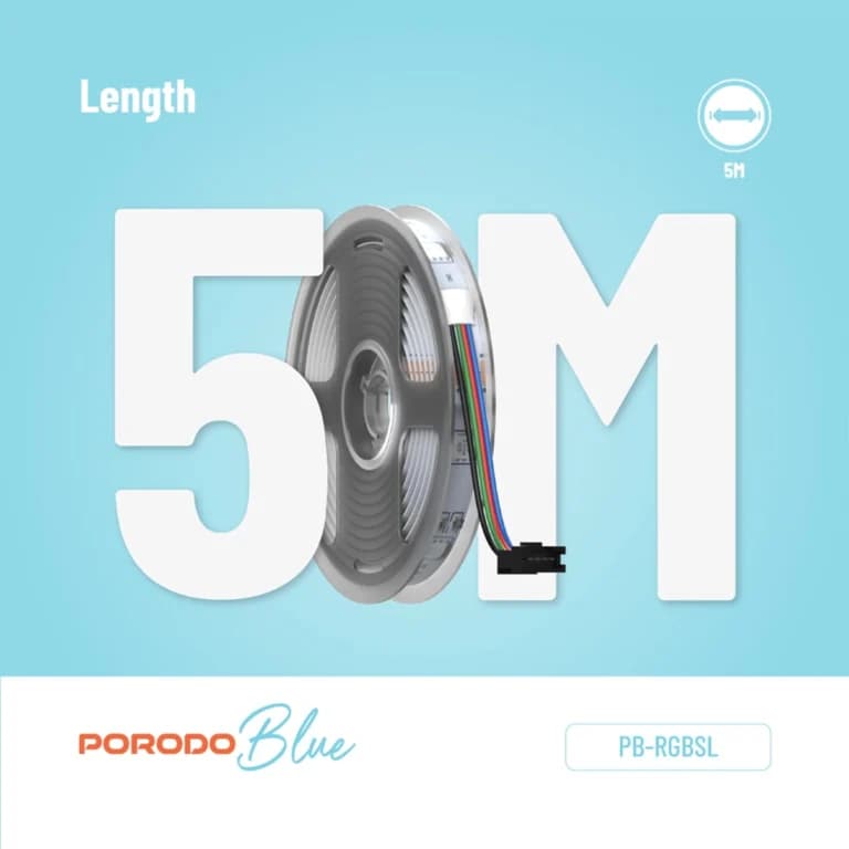 ریسه ال ای دی حساس به صدای پرودو PORODO RGB LIGHT STRIP — تصویر ۸