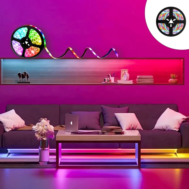 ریسه ال ای دی حساس به صدای پرودو PORODO RGB LIGHT STRIP — تصویر ۲