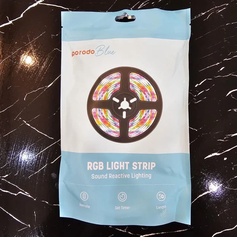 ریسه ال ای دی حساس به صدای پرودو PORODO RGB LIGHT STRIP — تصویر ۷