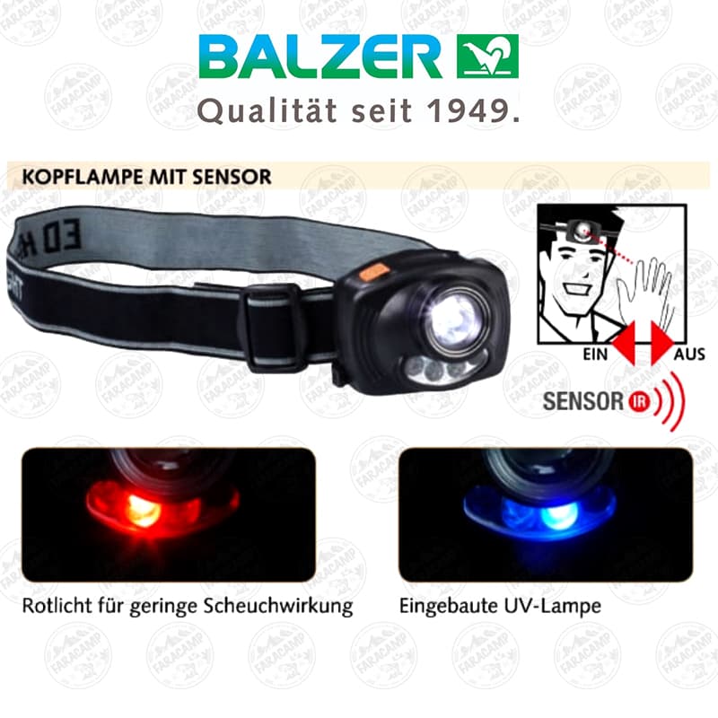 چراغ پیشانی ال ای دی بالزر BALZER HEAD LAMP WITH SENSOR — تصویر ۲