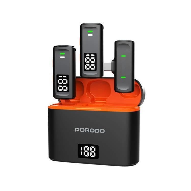 میکروفون یقه ای بیسیم پرودو با درگاه تایپسی PORODO LAVALIER WCDMIC — تصویر ۳