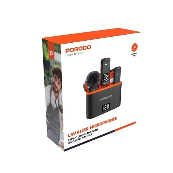 میکروفون یقه ای بیسیم پرودو با درگاه تایپسی PORODO LAVALIER WCDMIC — تصویر ۴
