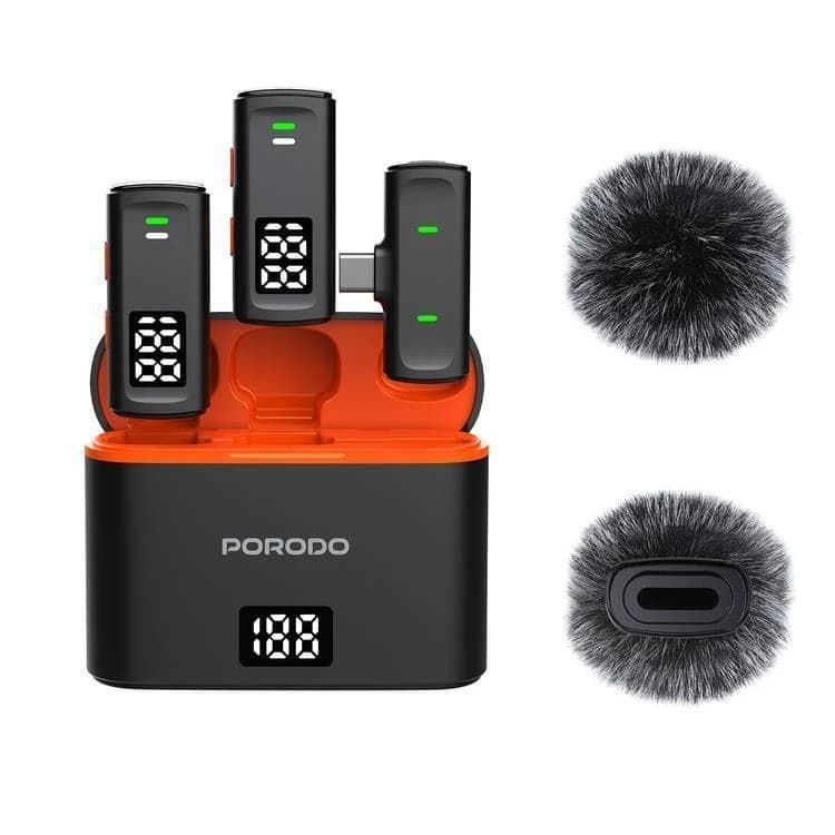 میکروفون یقه ای بیسیم پرودو با درگاه تایپسی PORODO LAVALIER WCDMIC — تصویر ۲