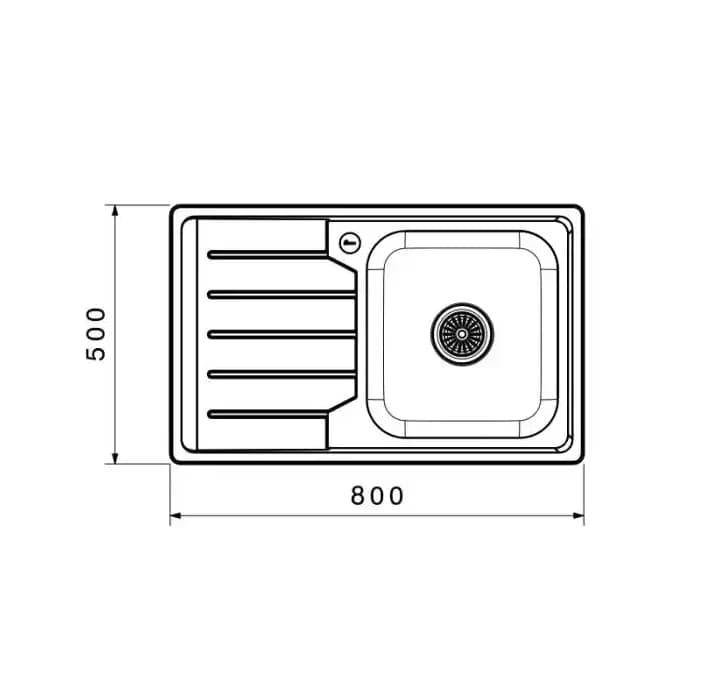 سینک ظرفشویی توکار بیمکث BS 932 ابعاد 50 * 80 — تصویر ۵
