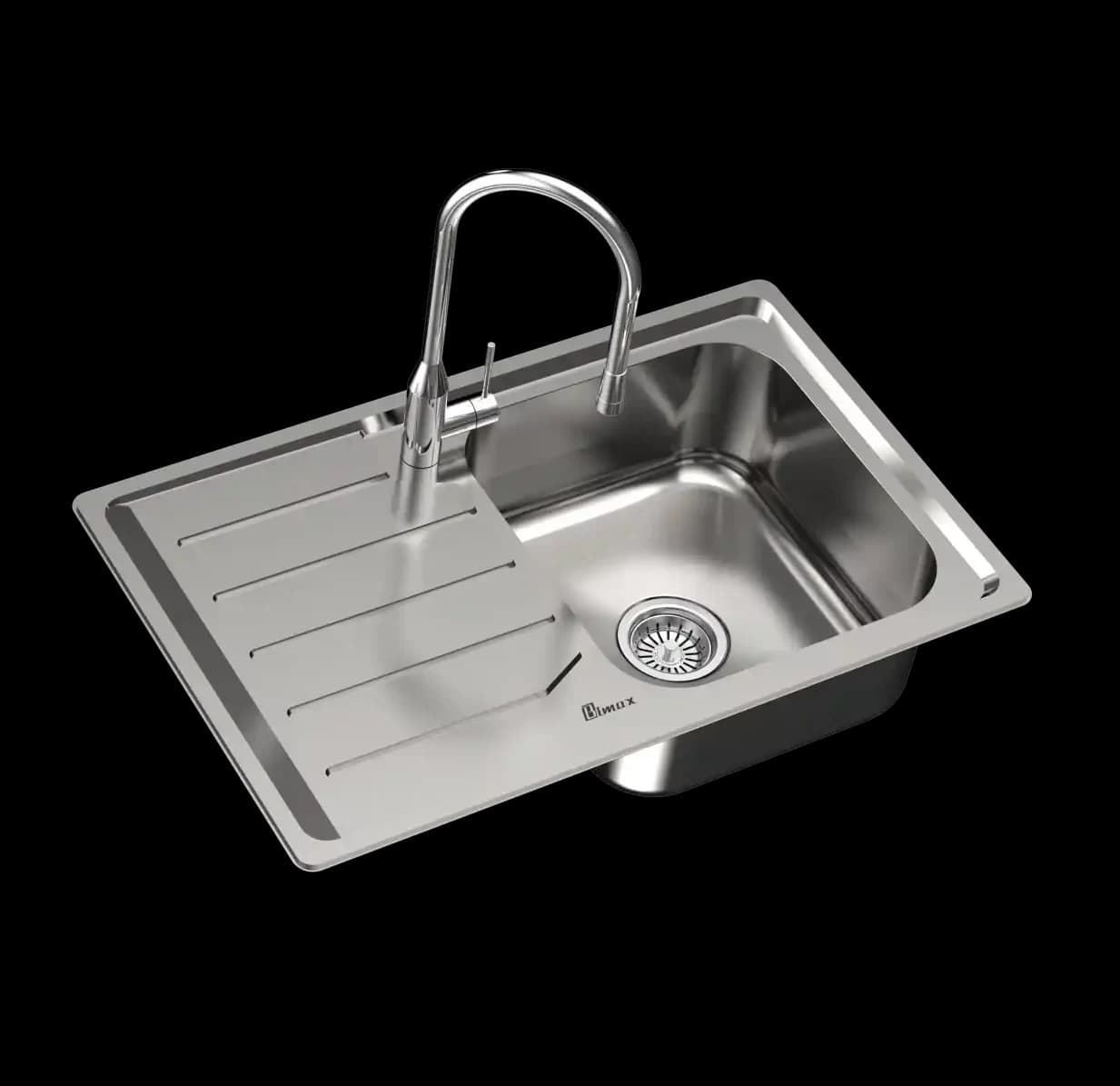 سینک ظرفشویی توکار بیمکث BS 932 ابعاد 50 * 80 — تصویر ۲