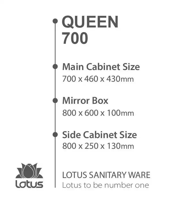 کابینت و روشویی طرح مدرن کوئین QUEEN 700 ابعاد 46 * 70 سانتیمتر — تصویر ۳
