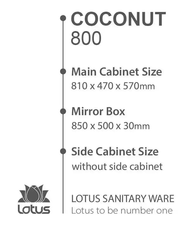 کابینت و روشویی طرح آرت دکو کوکونات COCONUT 800 ابعاد 47 * 81 سانتیمتر — تصویر ۳