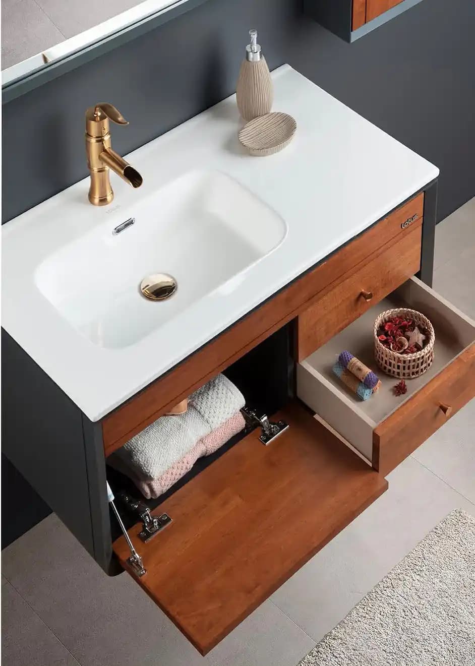 کابینت و روشویی طرح آرت دکو پراگ Prague 850 ابعاد 46 * 86 سانتیمتر — تصویر ۲