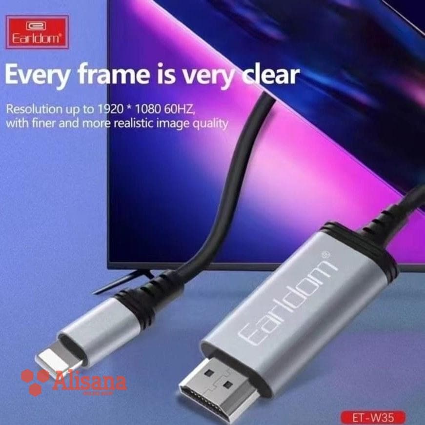 کابل تبدیل لایتنینگ به HDMI ارلدام مدل W35 طول 2 متر — تصویر ۵