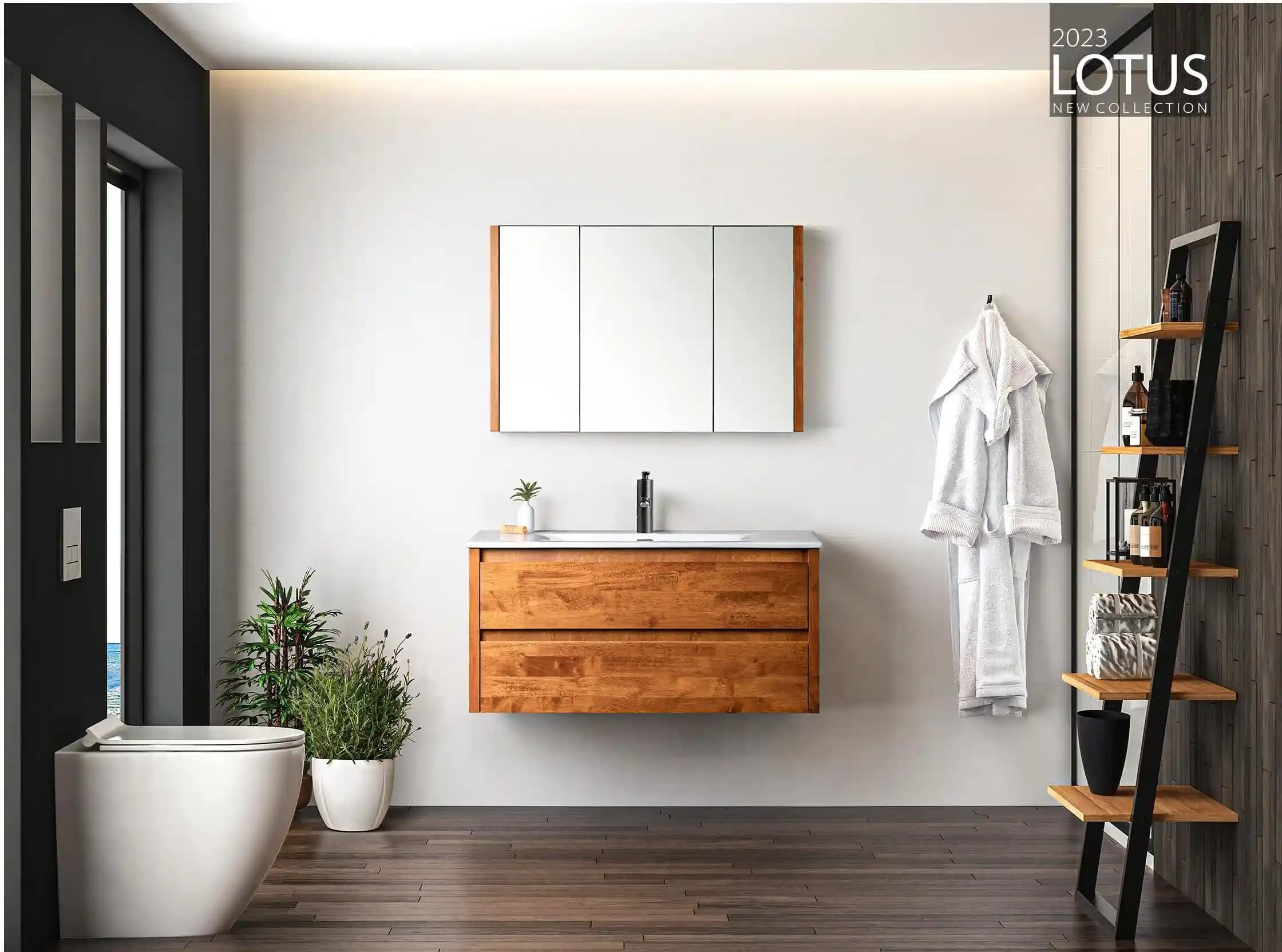 کابینت و روشویی طرح چوب سانتاروسا SantaRosa ابعاد 46 * 100 سانتیمتر — تصویر ۲