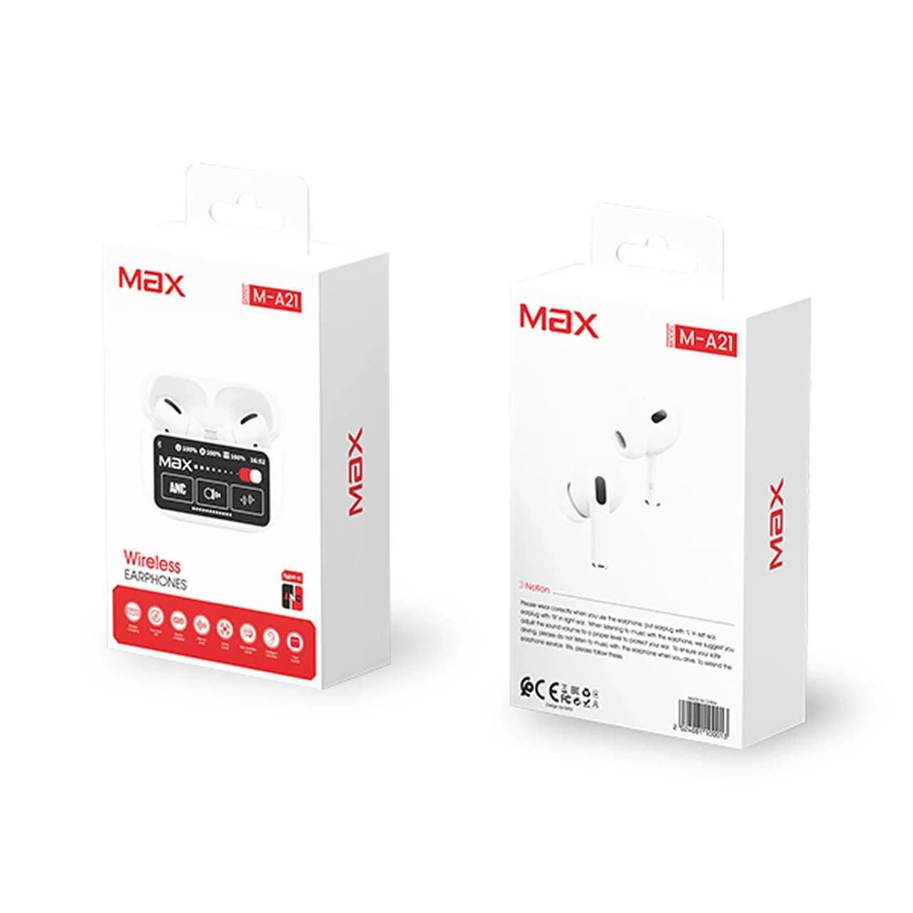 ایرفون بی سیم TwinMax مدل MA-21 ANC – سفید – MMX — تصویر ۲