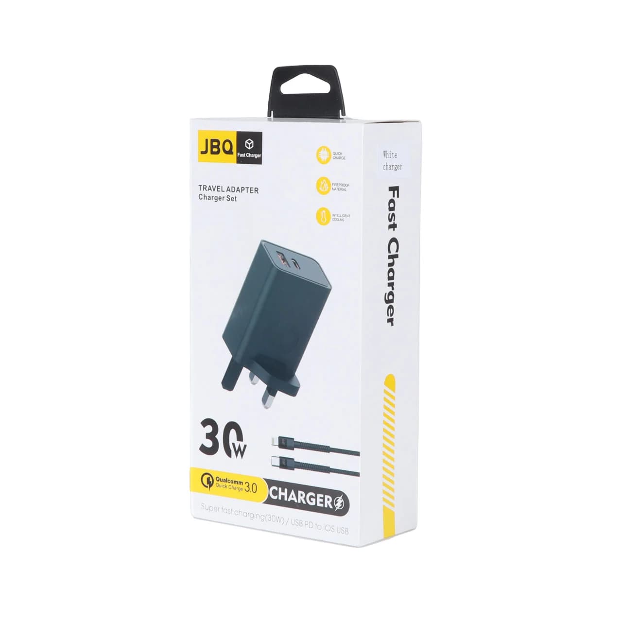 شارژر دیواری فست دو پورت JBQ مدل HC-30w 30W همراه با کابل Type-C To Lightning — تصویر ۶