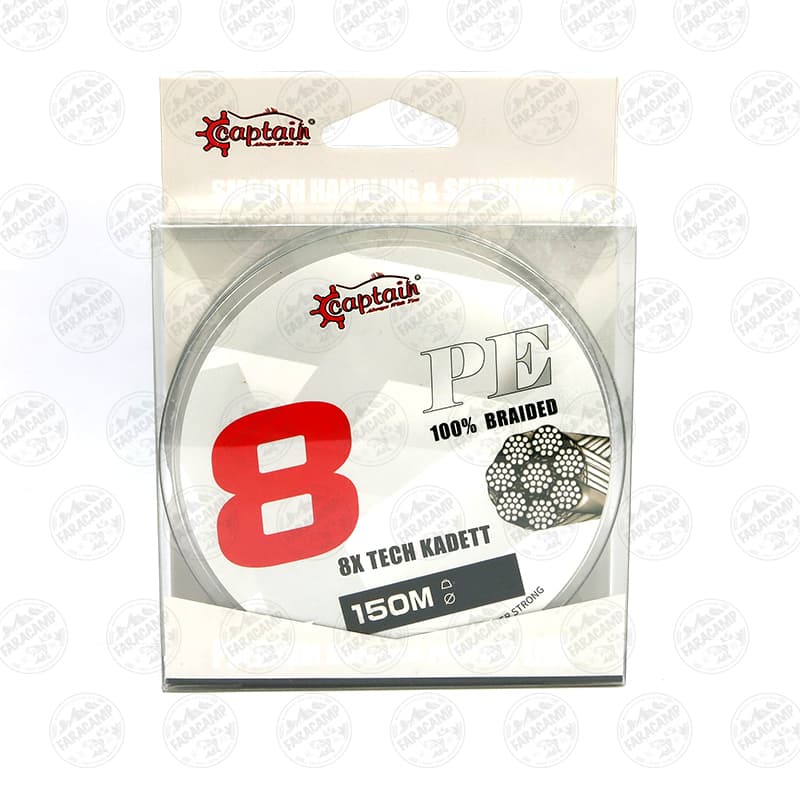 نخ ماهیگیری ابریشمی کاپیتان ۸ لایه رنگ سبز سایز ۰/۱۶ ،۱۵۰متر Captain tech KADETT PE X8 — تصویر ۳