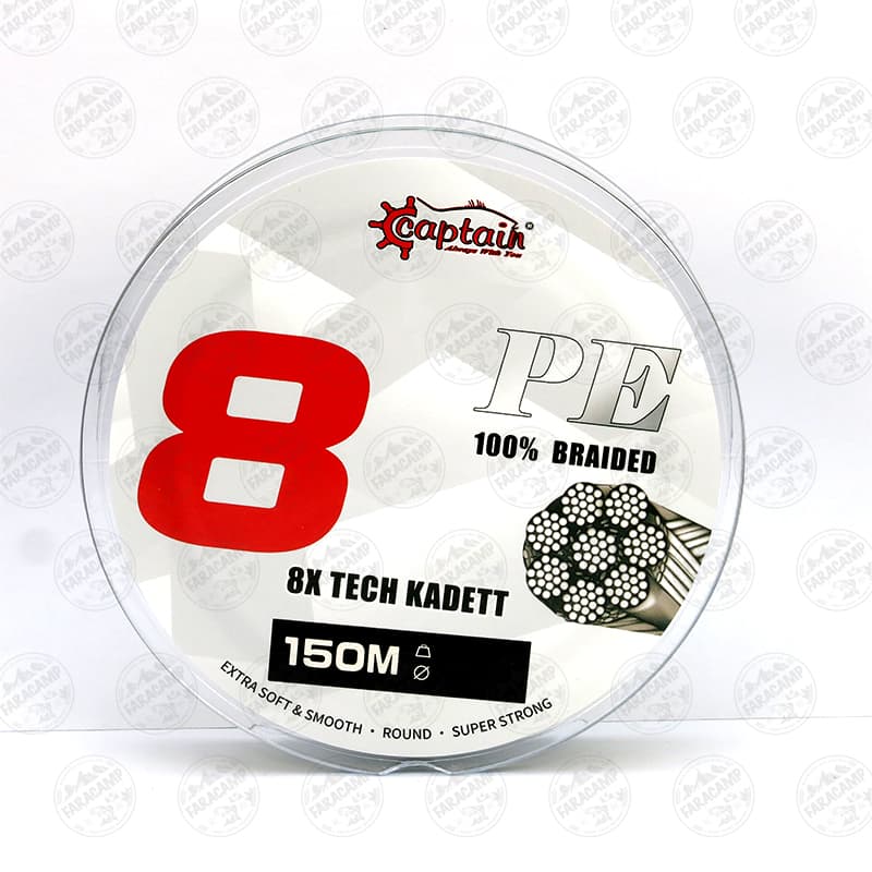 نخ ماهیگیری ابریشمی کاپیتان ۸ لایه رنگ سبز سایز ۰/۱۶ ،۱۵۰متر Captain tech KADETT PE X8 — تصویر ۲