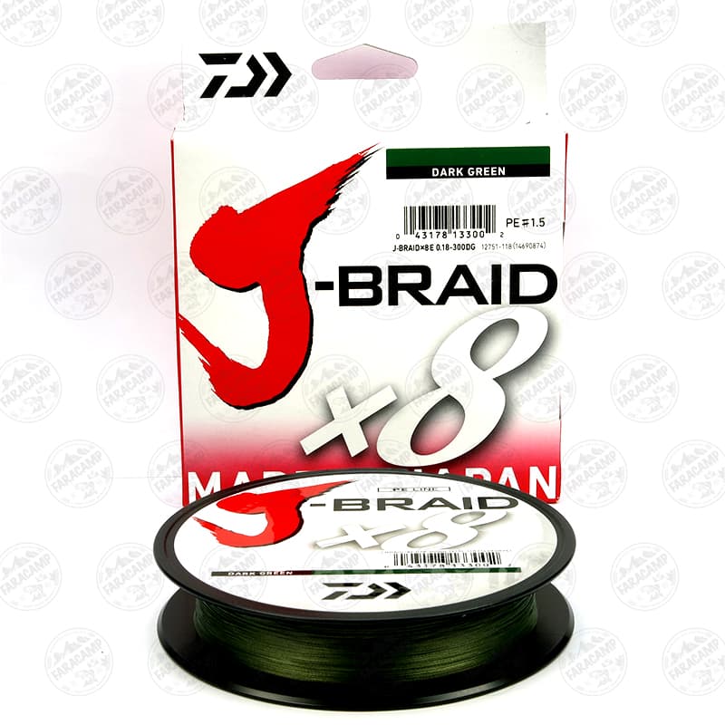 نخ براید اسپینینگ ماهیگیری X8 دایوا ۱۵۰ متری سایز ۰.۱۰، Daiwa J- BRAID X8