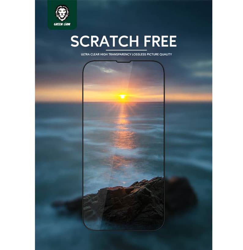 گلس گرین لاین برای iphone 14 pro مدل scartch edge to edge شفاف — تصویر ۵
