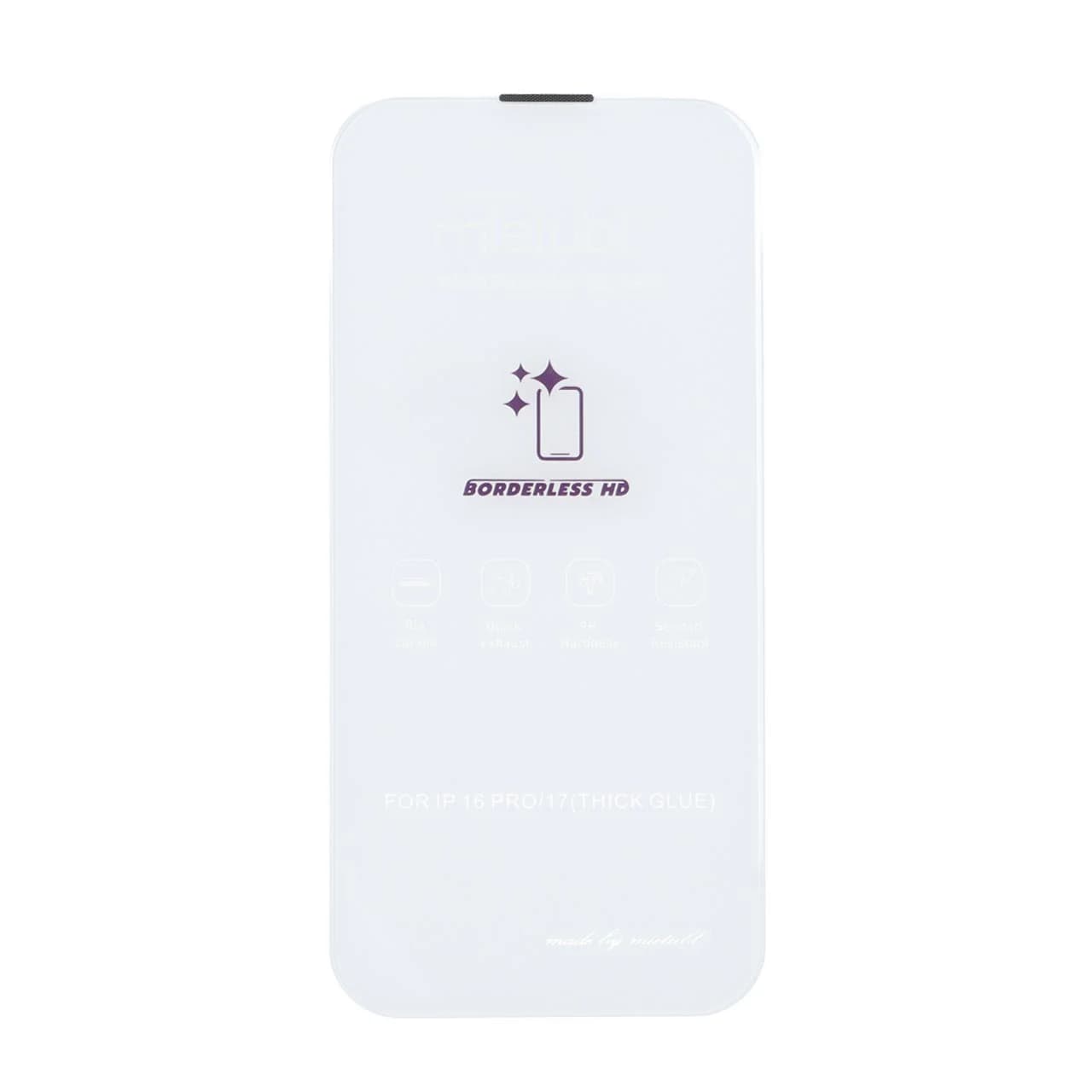 محافظ صفحه نمایش شیشه ای Mietubl 3D Large Arc مدل Apple iPhone 17 / iPhone 16 Pro بدون حاشیه – NTC