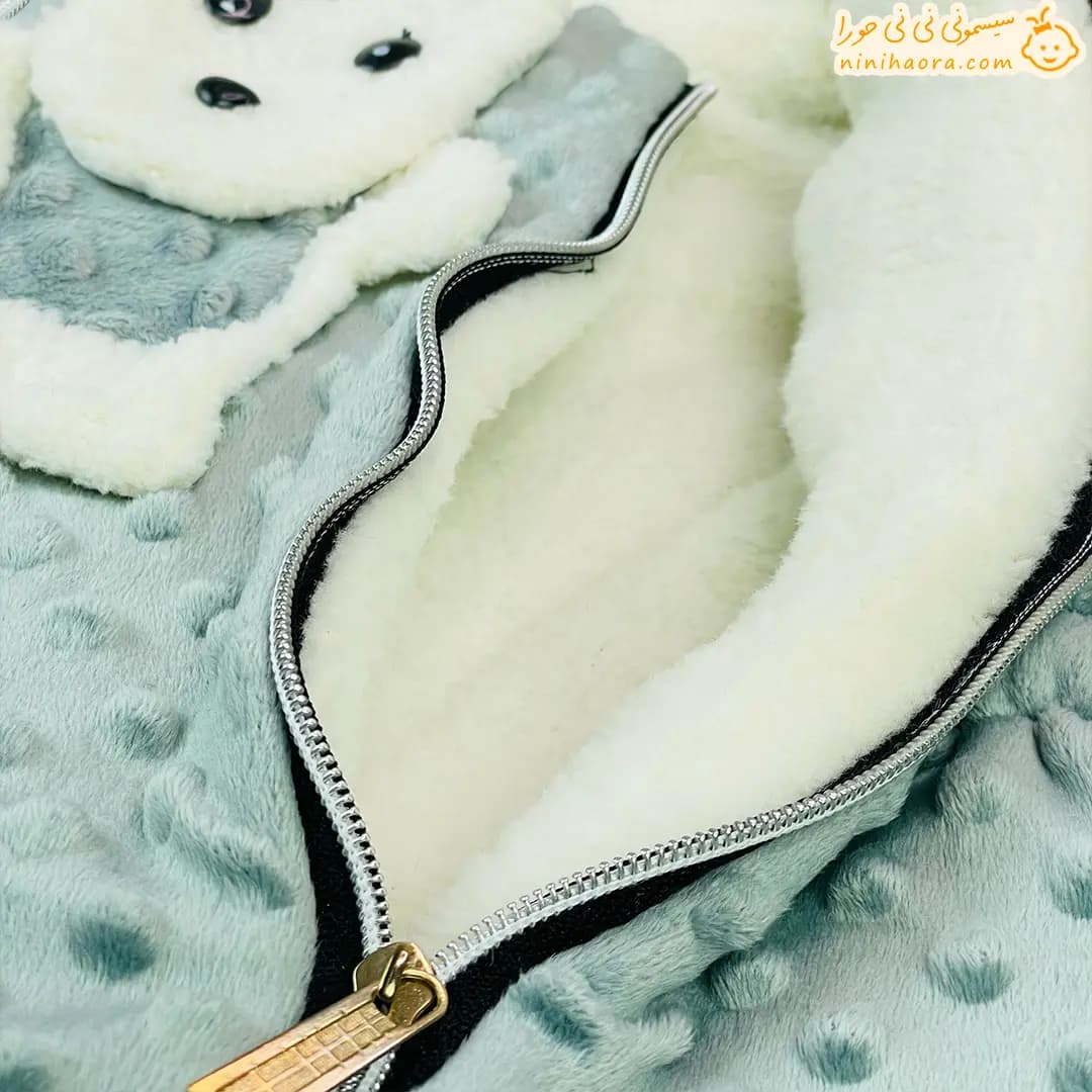 سرهمی جوراب دار و کلاه دار زمستانی داخل خز — تصویر ۶