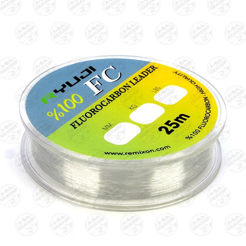 نخ ریسه ماهیگیری ریوجی فلوروکربن ۲۵ متر سایز ۰.۱۴ RYUJI FC FLUOROCARBON